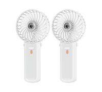 Lepwings Ventilatore Portatile, 2 Pezzi Mini Ventilatore USB Ricaricabile con 4 Velocità e 16h di Autonomia, Silenzioso e Pieghevole, Ventilatore da Collo per Casa, Ufficio, Viaggio, Estate - Bianco