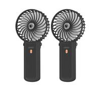 Lepwings Ventilatore Portatile, 2 Pezzi Mini Ventilatore USB Ricaricabile con 4 Velocità e 16h di Autonomia, Silenzioso e Pieghevole, Ventilatore da Collo per Casa, Ufficio, Viaggio, Estate - Nero