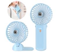 Lepwings Ventilatore Portatile, Mini Ventilatore USB Ricaricabile con 4 Velocità e 16h di Autonomia, Silenzioso e Pieghevole, Ventilatore da Collo per Casa, Ufficio, Viaggio, Estate - Blu