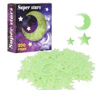 LEPZUR 201 Pcs Adesivi Da Parete A Stelle Luminose Al Buio Per Il Soffitto Autoadesivi 3D Luminosi Stelle E Luna Per Cameretta Dei Bambini Per Creare Cielo Stellato Realistico Decorazione Della