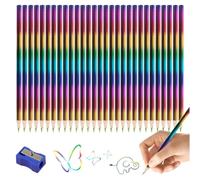 LEPZUR 30 Pcs Matite Colorate Arcobaleno 4 in 1 Matite Colorate per Bambini Matite Arcobaleno per Bambini Matite Colorate per Schizzi Disegnare Colorare Compleanno Bambini