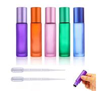 LEPZUR 5 Pcs Roll On Vuoto Bottiglie Di Vetro Rollon Per Olio Essenziale Rotolo Su Oli Essenziali Ricaricabili Rollon Con 2 Contagocce