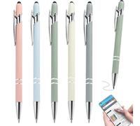 LEPZUR 5 Penne a Sfera Stilo 2 in 1 - Penne Capacitive per Touch Screen & a Sfera con Inchiostro Gel - Design Ergonomico per Tablet, Smartphone e Ufficio