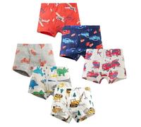 LeQeZe Boxer Bambini in Cotone 100% - Confezione da 6 Pezzi Intimo Traspirante 5-6 Anni Taglia Produttore 130