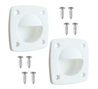 LEQMG Maniglia per porta scorrevole da incasso, in nylon, bianca, quadrata, per yacht, motoscafi e barche (2 pezzi)