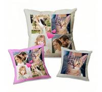 Le'qu bay Cuscino personalizzato con testo dell'immagine, copriletto stampato su due lati, in diverse dimensioni e colori. Personalizzare cuscino per animali domestici. (Grigio + Personalizzabile)