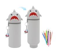 LERANXIN Astuccio Silicone 3D Squalo - Astuccio Morbido con Ciondolo Squalo Amovibile | Portapenne Astuccio Multifunzione per Scuola, Ufficio & Porta Matite, Può contenere fino a 15 penne