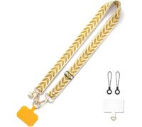 LERANXIN Corda per Cellulare da Collo, Cordino per Telefono con Supporto a Catena-Cellulare, Regolabile Porta Telefono Collo, Giallo Tracolla per Cellulare, per Telefoni, Chiavi e Tesserini Lavoro