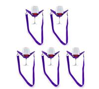 LERANXIN Portabicchiere da Vino Appeso al Collo, 5 Pezzi Portabicchiere da Vino al Collo, Vino Porta Bicchieri da Vino Portatile, Perfetto per Picnic, Feste, Matrimoni