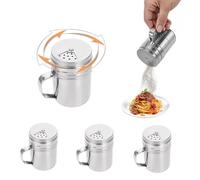 LERANXIN Saliera da Tavola, Barattoli per Spezie, Saliera - 4-Pc Set Porta Sale Inox 5,1cm ×7,8cm per Cucina & Camping