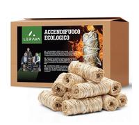 LERAVA® Accendifuoco Ecologico (ca. 200pz) - Fire Starter Naturale con Fiamma Forte - Accendi Carbonella Barbecue, Camino & Stufa - FSC® Certificato - Accendi Fuoco Sicuro & Lunga Durata - 2,4kg