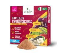 LERAVA Bacillus Thuringiensis Kurstaki (100 g) - Insetticida biologico per piante - Effetto larvicida contro bruchi, cavolaia e farfalla del geranio - Ideale per rose e orto - Made in Italy