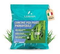LERAVA Concime Prato Primavera (110m²) - Fertilizzante per Prato Verde e Rigoglioso - Concime Azotato Antimuschio a Lenta Cessione - Rigenerazione e Nutrizione del Tappeto Erboso per Tutta la Stagione