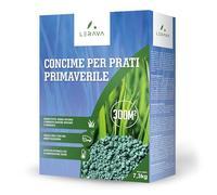 LERAVA Concime Prato Primavera (300m²) - Fertilizzante per Prato Verde e Rigoglioso - Concime Azotato Antimuschio a Lenta Cessione - Rigenerazione e Nutrizione del Tappeto Erboso per Tutta la Stagione