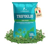 LERAVA Trifoglio Nano semi prato (500 m²) - Non richiede taglio - Semi trifoglio nano per prato verde - Migliora fertilità del suolo e copertura calpestabile - Fioritura bianca per giardini - 2kg
