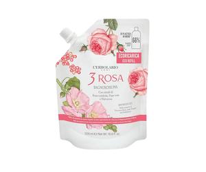 L'Erbolario 3 Rosa Eco-ricarica Bagnoschiuma Addolcente e Protettivo, 500ml