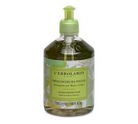 Sapone liquido con foglie verdi