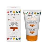 L'Erbolario Piccolosole, Crema Solare Bimbi Viso e Corpo, Protezione Alta, Resistente all'Acqua, SPF 30, Formato 125ml