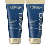 L'Erboristica Athena's | Uomo Active, Shampoo Doccia Stimolante e Rivitalizzante, con Caffeina e Vitamin Complex, 200 ml, Made in Italy (Confezione da 2)