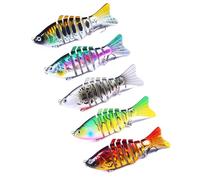 Lere da pesca Nuoto, esche da pesca Bass - Inchiostri da pesca a più articolazioni realistiche Set di Bass da 5,Attrezzature da pescatore per i flussi fiumi Ponds Lakes