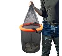 Lere vivente pieghevole gabbia da a mosca portatile pescata in rete galleggiante per acqua salata d'acqua, chiusura con cordoncino per gambero di pesce gatto