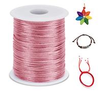 LEREATI 2.5mm Filo Nylon per Braccialetti, 100m Cordoncino per Braccialetti Cordoncino Natalizio Coda di Topo Cordoncino, Macrame Corda per Collane Perline Gioielli Fai da Te (Rosa Carne)