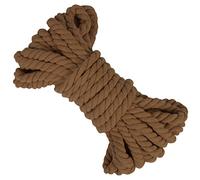 LEREATI Corda Macrame 10mm x 10m Filo Macrame Corda Cotone Naturale, 3 Fili Cordoncino Spago Macramè Filo, Cordino per Borse Uncinetto, Appendere Piante, Arazzi, Artigianato Fai-da-Te (Marrone)