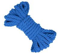 LEREATI Corda Macrame 10mm x 10m Filo Macrame Corda Cotone Naturale, 3 Fili Cordoncino Spago Macramè Filo, Cordino per Borse Uncinetto, Appendere Piante, Arazzi, Artigianato Fai-da-Te (Blu Lago)