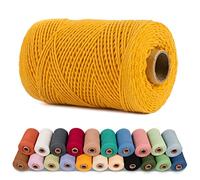 LEREATI Corda Macrame 1mm x 200m Filo Macrame Cordoncino Cotone Spago Colorato, Cordino per Borse Uncinetto, Arazzo da Parete, Decorazioni, Fai da Te Artigianale (Dorato)