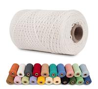 LEREATI Corda Macrame 1mm x 200m Filo Macrame Cordoncino Cotone Spago Colorato, Macramè Filo Cordino per Borse Uncinetto, Arazzo da Parete, Decorazioni, Fai da Te Artigianale (Bianco)