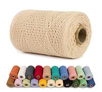 LEREATI Corda Macrame 1mm x 200m Filo Macrame Cordoncino Cotone Spago Colorato, Macramè Filo Cordino per Borse Uncinetto, Arazzo da Parete, Decorazioni, Fai da Te Artigianale (Giallo Liquirizia)