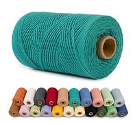 LEREATI Corda Macrame 1mm x 200m Filo Macrame Cordoncino Cotone Spago Colorato, Macramè Filo Cordino per Borse Uncinetto, Arazzo da Parete, Decorazioni, Fai da Te Artigianale (Ciano)