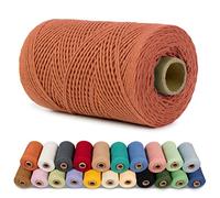 LEREATI Corda Macrame 1mm x 200m Filo Macrame Cordoncino Cotone Spago Colorato, Macramè Filo Cordino per Borse Uncinetto, Arazzo da Parete, Decorazioni, Fai da Te Artigianale (Arancione)