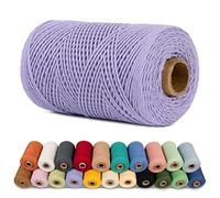 LEREATI Corda Macrame 1mm x 200m Filo Macrame Cordoncino Cotone Spago Colorato, Macramè Filo Cordino per Borse Uncinetto, Arazzo da Parete, Decorazioni, Fai da Te Artigianale (Viola)