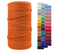 LEREATI Corda Macrame 5mm x 100m, Filo Macrame Cordoncino Cotone Grosso Corda Colorata, Cordino per Borse Uncinetto, Arazzo da Parete, Cesto di Piante Appeso, Decorazioni Fai Da Te (Arancia)