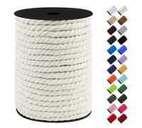 LEREATI Corda Macrame 8mm x 40m, Filo Macrame Corda Cotone Colorata, Macramè Filo Cordino per Borse Uncinetto, Artigianato Fai-Da-Te, Arazzo da Parete, Decorazioni (Naturale)