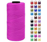 LEREATI Cordino per Borse Uncinetto Filo Macrame 1.5mm x 200m Macrame Corda Macramè Filo Colorata, Cordoncino per Borse a Uncinetto, Fai da Te, Arazzo da Parete (Rosso rosa)