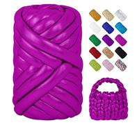 LEREATI Fettuccia per Borse a Uncinetto, 500g Filo Cotone Grosso Metallico Tubolare Gigante Filato Grosso per Borse, Cestini, Tappeti, Fai da Te Artigianato (Rosa Rossa)