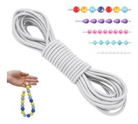 LEREATI Filo Elastico per Braccialetti Resistente 2.5mm x 5m Cordino Elastico Fili per Braccialetti, Cordoncino per Collane, Filo Elastico per Cucire Fai da Te Perline (Bianco)