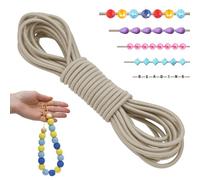 LEREATI Filo Elastico per Braccialetti Resistente 2.5mm x 5m Cordino Elastico Fili per Braccialetti, Cordoncino per Collane, Filo Elastico per Cucire Fai da Te Perline (Beige)