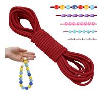 LEREATI Filo Elastico per Braccialetti Resistente 2.5mm x 5m Cordino Elastico Fili per Braccialetti, Cordoncino per Collane, Filo Elastico per Cucire Fai da Te Perline (Rosso)
