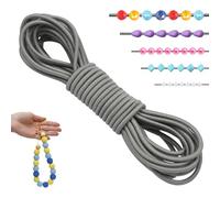 LEREATI Filo Elastico per Braccialetti Resistente 2.5mm x 5m Cordino Elastico Fili per Braccialetti, Cordoncino per Collane, Filo Elastico per Cucire Fai da Te Perline (Grigio Chiaro)