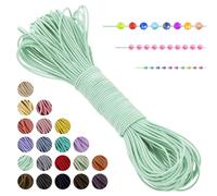 LEREATI Filo Elastico per Braccialetti Resistente, Cordoncino Elastico 1mm x 20m Elastici Braccialetti Cordino Elastico, Filo Nylon per Collane Perline Braccialetti Fai da Te Cucire (Verde Chiaro)