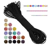 LEREATI Filo Elastico per Braccialetti Resistente, Cordoncino Elastico 1mm x 20m Elastici Braccialetti Cordino Elastico, Filo Nylon per Collane Perline Braccialetti Fai da Te Cucire (Nero)
