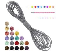 LEREATI Filo Elastico per Braccialetti Resistente, Cordoncino Elastico 1mm x 5m Elastici Braccialetti Cordino Elastico, Filo Nylon per Collane Perline Braccialetti Fai da Te Cucire (Grigio Chiaro)