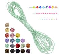 LEREATI Filo Elastico per Braccialetti Resistente, Cordoncino Elastico 1mm x 5m Elastici Braccialetti Cordino Elastico, Filo Nylon per Collane Perline Braccialetti Fai da Te Cucire (Verde Chiaro)