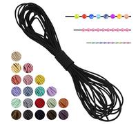 LEREATI Filo Elastico per Braccialetti Resistente, Cordoncino Elastico 1mm x 5m Elastici Braccialetti Cordino Elastico, Filo Nylon per Collane Perline Braccialetti Fai da Te Cucire (Nero)