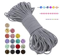 LEREATI Filo Elastico per Braccialetti Resistente, Cordoncino Elastico 2mm x 20m Elastici Braccialetti Cordino Elastico, Filo Nylon per Collane Perline Braccialetti Fai da Te Cucire (Grigio Chiaro)