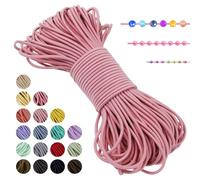LEREATI Filo Elastico per Braccialetti Resistente, Cordoncino Elastico 2mm x 20m Elastici Braccialetti Cordino Elastico, Filo Nylon per Collane Perline Braccialetti Fai da Te Cucire (Rosa Brillante)
