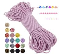 LEREATI Filo Elastico per Braccialetti Resistente, Cordoncino Elastico 2mm x 20m Elastici Braccialetti Cordino Elastico, Filo Nylon per Collane Perline Braccialetti Fai da Te Cucire (Rosa)